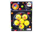Studsbollar i gummi 6-pack 3 cm gul emoji-motiv CE EN71 3+