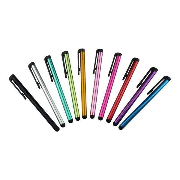 Stylus touchpenna 10-pack metallic 10 cm för smartphone surfplatta smartklocka