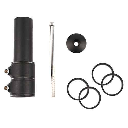 Styrstamsförlängare 28,6 mm (1-1/8) A-head svart, set med ringar