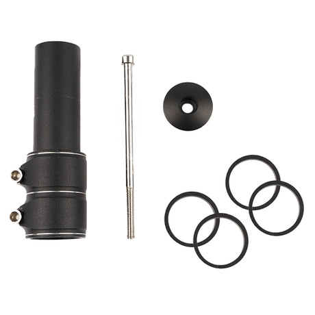 Styrstamsförlängare 28,6 mm (1-1/8) A-head svart, set med ringar