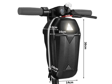 Styrväska för elscooter 5L vattenavvisande EVA/PU med reflex, svart