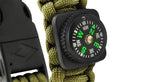 Survivalarmband 5-i-1 med paracord 3 m, kompass & eldstål, khaki