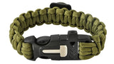 Survivalarmband 5-i-1 med paracord 3 m, kompass & eldstål, khaki