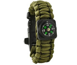 Survivalarmband 5-i-1 med paracord 3 m, kompass & eldstål, khaki