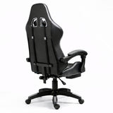 Svängbar gamingstol svart/grå med fotstöd, höjd- & ryggjustering