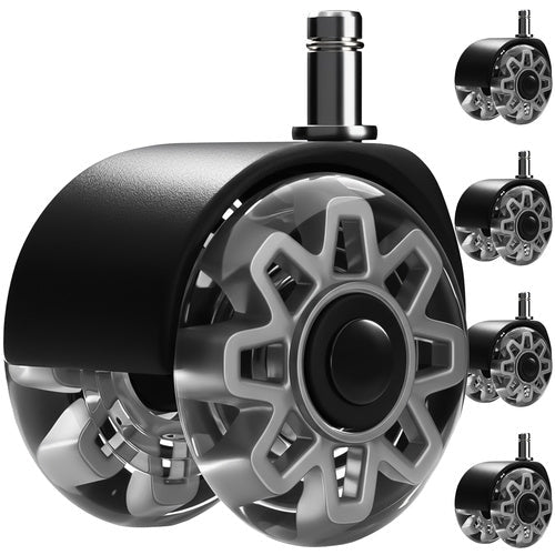 Svänghjul till kontorsstol 2,5" grå 5-pack 11x22 mm fäste
