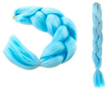 Syntetiska hårflätor blå 60 cm värmetålig fiber