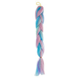 Syntetiska hårflätor ombre blå-lila 60 cm värmetålig fiber