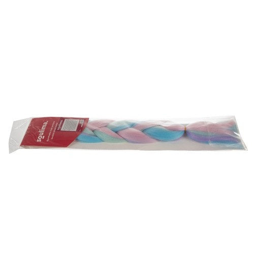 Syntetiska hårflätor ombre blå-lila 60 cm värmetålig fiber