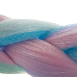Syntetiska hårflätor ombre blå-lila 60 cm värmetålig fiber