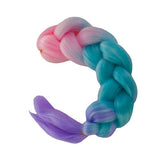 Syntetiska ombre hårflätor 60 cm rosa/vit/lila