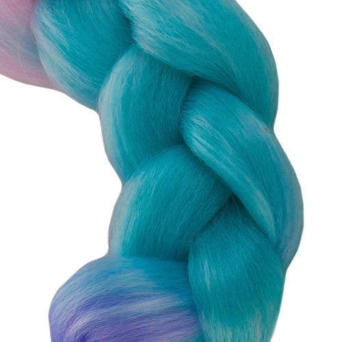 Syntetiska ombre hårflätor 60 cm rosa/vit/lila