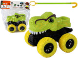 T-Rex dinosauriefriktionsfordon grön 12 cm med gummihjul 3+