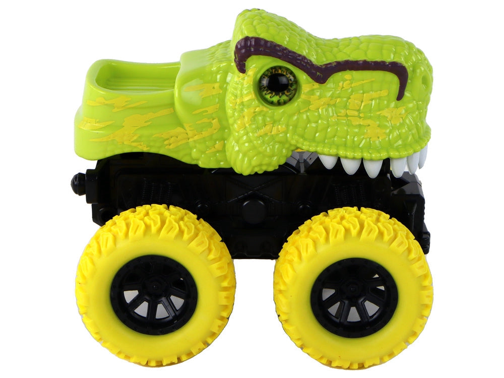 T-Rex dinosauriefriktionsfordon grön 12 cm med gummihjul 3+