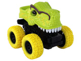 T-Rex dinosauriefriktionsfordon grön 12 cm med gummihjul 3+