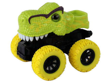 T-Rex dinosauriefriktionsfordon grön 12 cm med gummihjul 3+