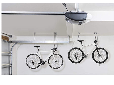 Takmonterat cykelställ med lyftfunktion svart metall