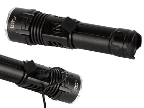 Taktisk LED-ficklampa CREE XHP160 zoom USB-C IPX5