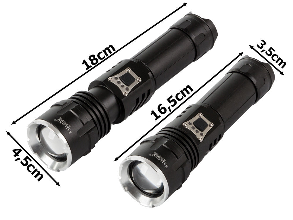 Taktisk LED-ficklampa CREE XHP160 zoom USB-C IPX5