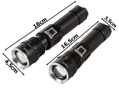 Taktisk LED-ficklampa CREE XHP160 zoom USB-C IPX5