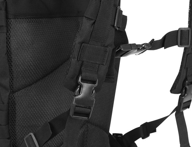 Taktisk ryggsäck 35L vattentålig MOLLE 5 fack svart + patch