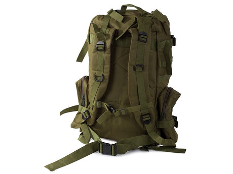 Taktisk ryggsäck 48,5 L grön med MOLLE, midjeväska och 2 sidofickor