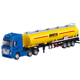 Tankbil modell 1:50 metall/ABS 29 cm blå hytt gul tank