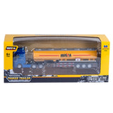 Tankbil modell 1:50 metall/ABS 29 cm blå hytt gul tank