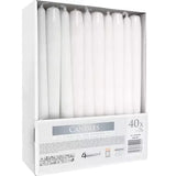 Taperljus vita 24,5x2,3 cm 40-pack paraffin, brinntid 7 h
