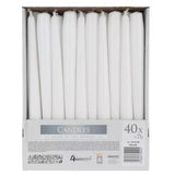 Taperljus vita 24,5x2,3 cm 40-pack paraffin, brinntid 7 h