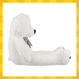 Teddybjörn 100 cm ecru plysch med rosett, 0+