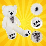 Teddybjörn 100 cm ecru plysch med rosett, 0+