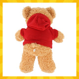 Teddybjörn 30 cm ljusbrun med röd tröja, kramdjur 0+