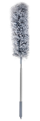 Teleskopisk dammborste 84-250 cm med rund och lång borste, grå
