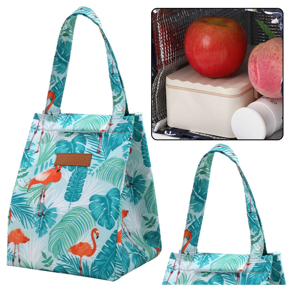 Termisk lunchväska 25x18,5x18 cm vattentålig polyester tropiskt motiv