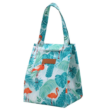 Termisk lunchväska 25x18,5x18 cm vattentålig polyester tropiskt motiv