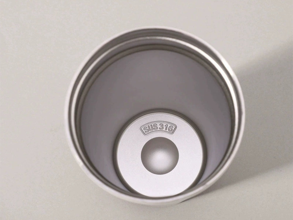 Termosmugg 530 ml med sugrör och handtag SUS316 svart
