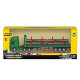 Timber truck modell 1:50 metall/plast med släp och trästockar 29 cm