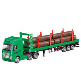 Timber truck modell 1:50 metall/plast med släp och trästockar 29 cm
