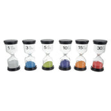 Timglas set 6-pack 1-30 min färgglada för barn 3+