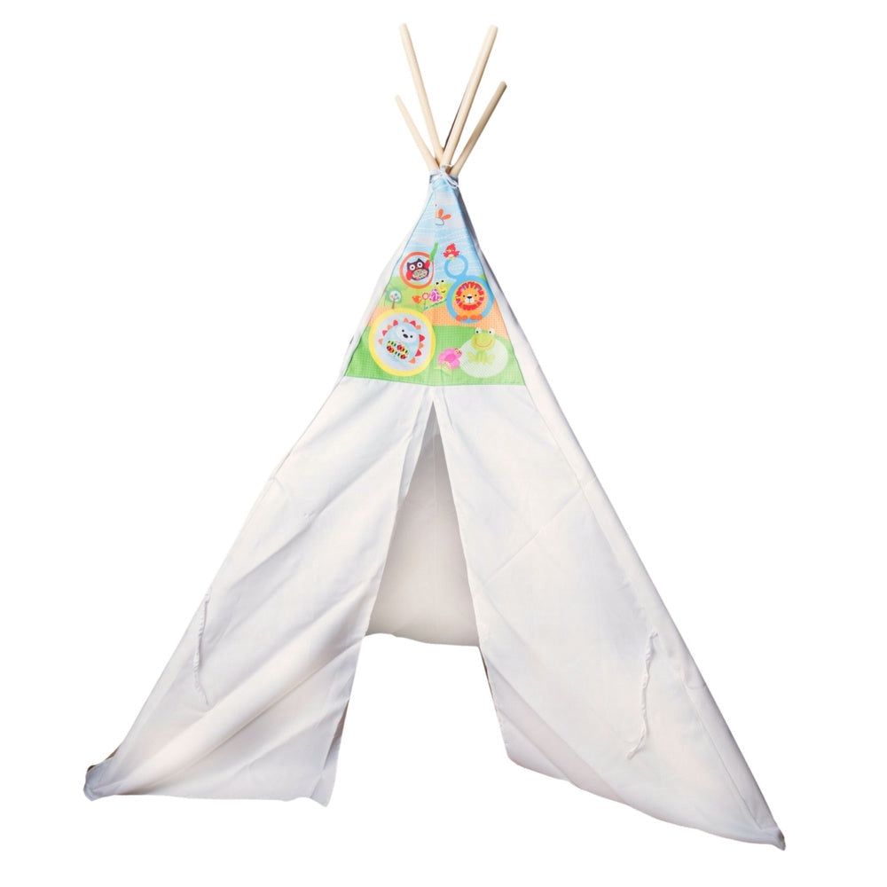 Tipi lektält barn 100x100x150 cm vattenavvisande polyester molnmönster