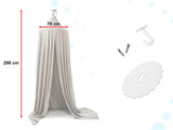 Tipi sängbaldakin för barn grå polyester 290 cm med monteringsset
