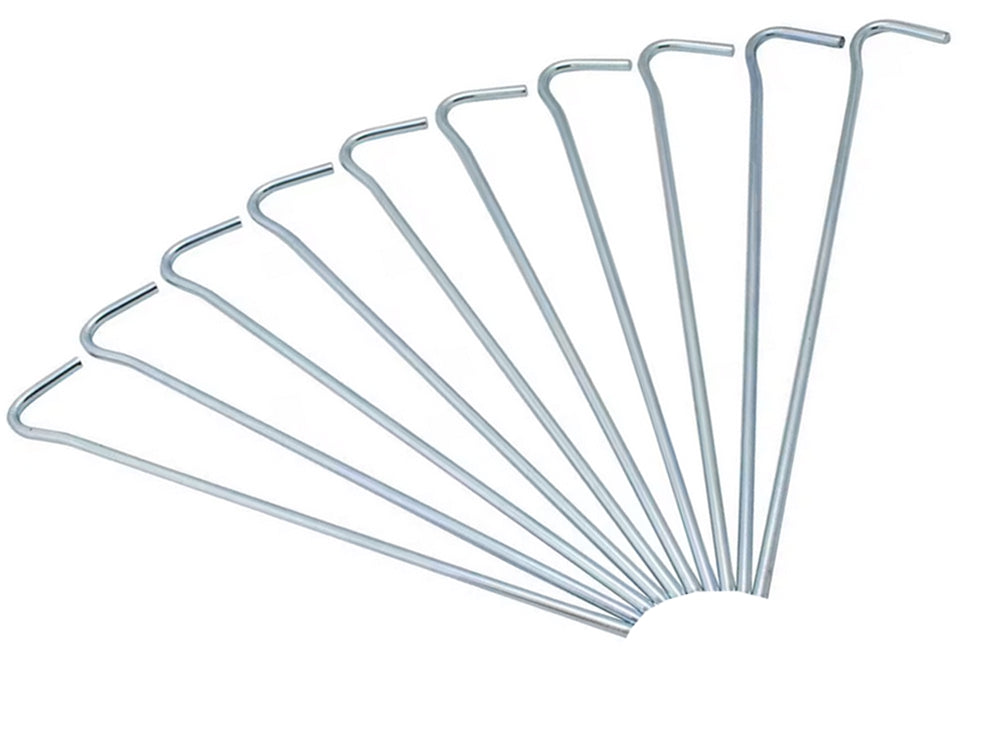 Tältpinnar i stål 31 cm 10-pack silver