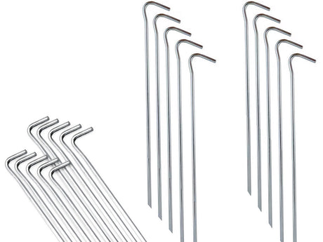 Tältpinnar i stål 31 cm 10-pack silver