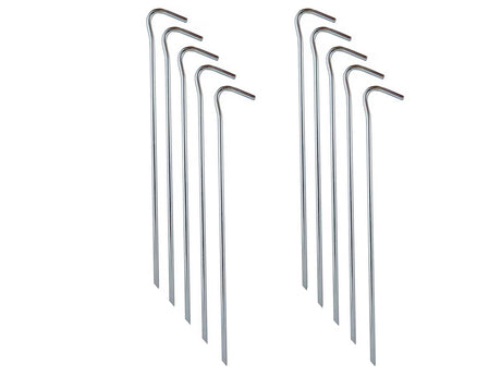 Tältpinnar i stål 31 cm 10-pack silver