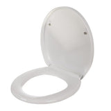 Toalettlock mjukstängande universell vit PP 44x37 cm 6-23 cm hålavstånd