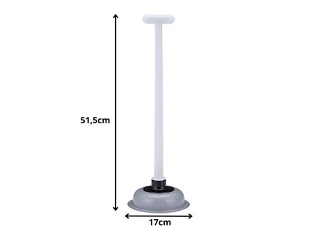Toalett- och vaskrensare med gummisugkopp 17x51 cm grå/vit