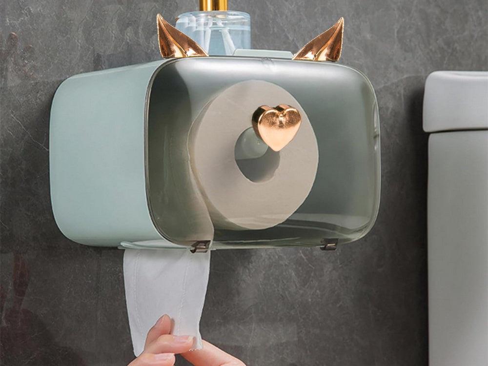 Toalettpappershållare med tissue- och mobilhållare självhäftande vägg