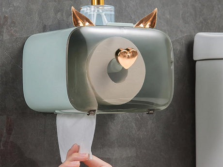 Toalettpappershållare med tissue- och mobilhållare självhäftande vägg