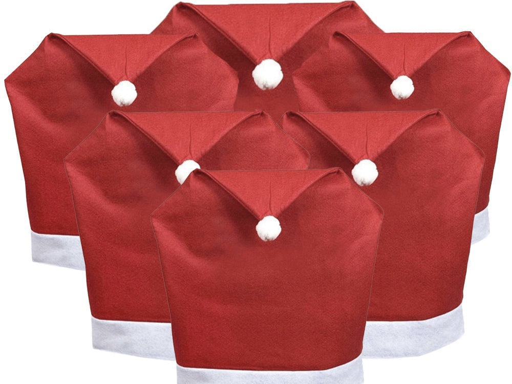 Tomteluvor till stolar stolsöverdrag röd 6-pack 50x68 cm